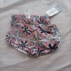 Carter's baby shorts with ruffled pockets and elastic legs 12 month